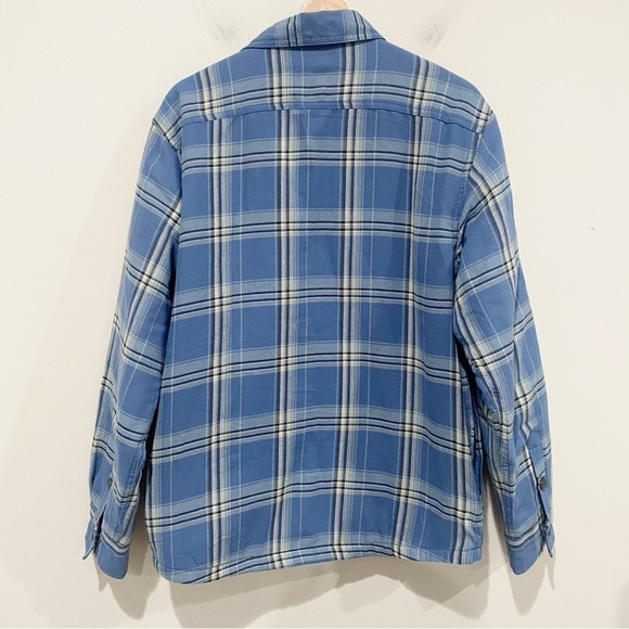 WRANGLER Men’s Plaid Shacket Sherpa Lined Blue White Warmth Size Small - Picture 8 of 12